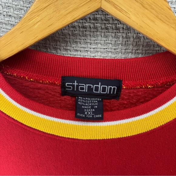 Vtg San Francisco Red Yellow Colorway Sweatshirt Men XXL Embroidered Big Letters - Picture 3 of 9